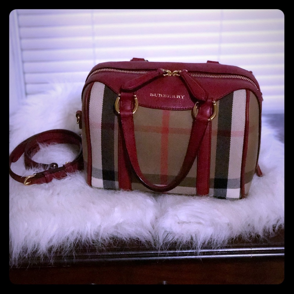 💯 authentic burberry alchester house check bag